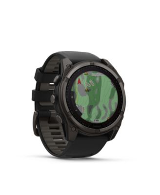 fenix 8 51mm, Saphire Solar, Outdoor & Fitness GPS Smartwatch, Carbon Gray Titanium Black, Black/Pebble Gray Band, NA