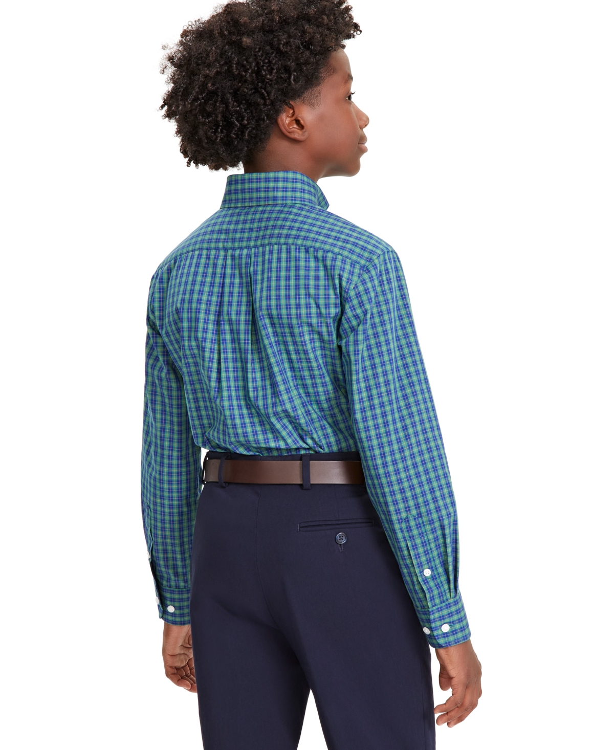 Big Boys Plaid Classic-Fit Dress Shirt