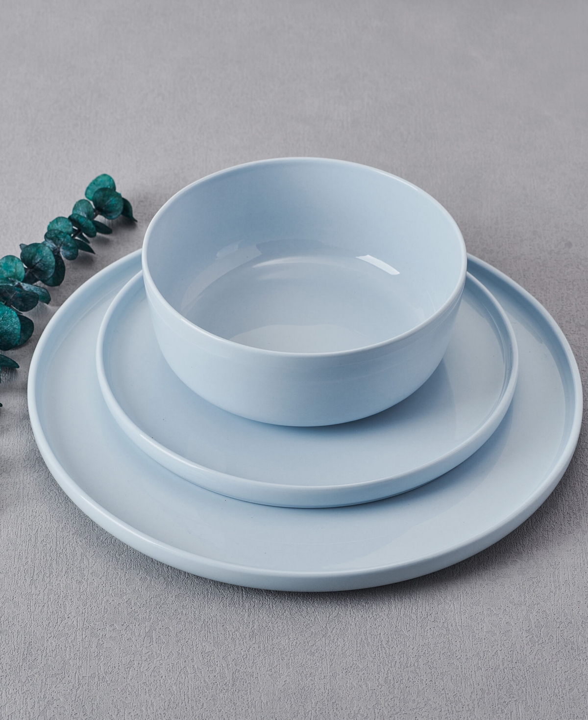 Mikasa Madison Misty Blue 12 Pc. Dinnerware Set, Service For 4 In Misty Blue