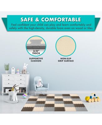 ProSource Kids Floor Play Mat 3/8-in, 36 Sq Ft - 36 Tiles