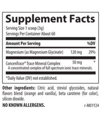 Magnesium Glycinate 120mg - Drink Mix to Support Healthy Digestion & Muscles - Immune System Support Powder - Magnesium Supplement to Aid Healthy Sleep - Grape, 180g (60 Servings)