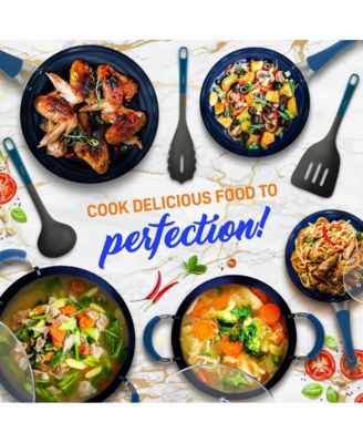 11-Piece Nonstick Cookware Set with Ceramic Coating, Induction Ready Pots and Pans, Ergonomic Handles