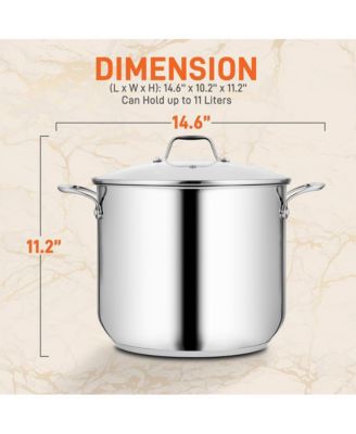 Stainless Steel Cookware Stockpot - 12 Quart, Heavy Duty Induction Pot, Soup Pot With Lid