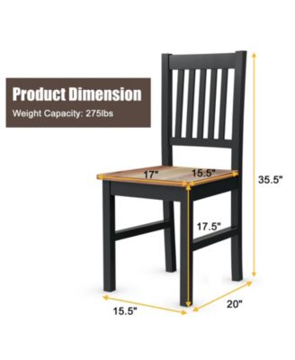 Set of 4 Dining Chair Spindle Back Wooden Legs