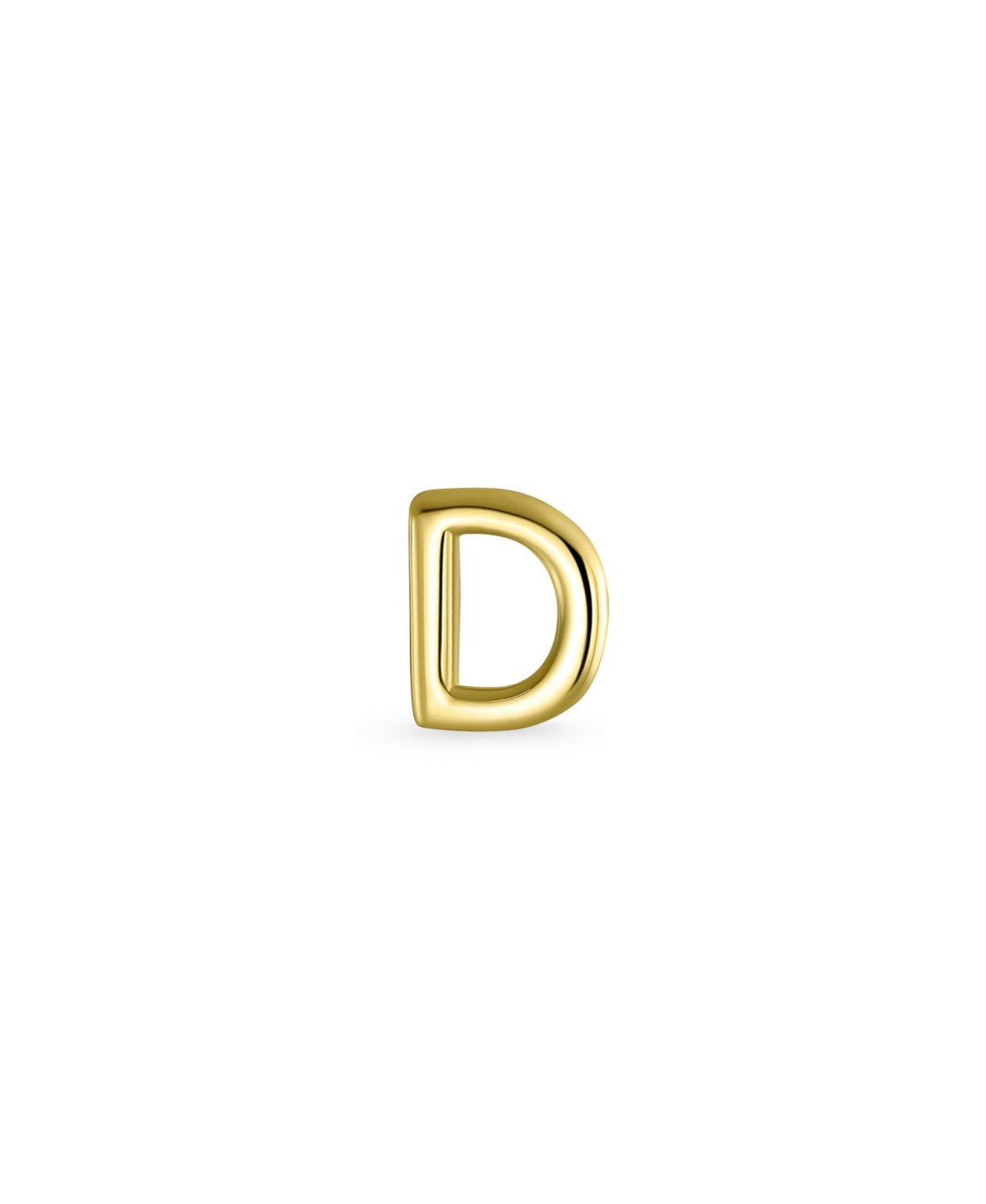 Bling Jewelry Unisex Abc Minimalist Yellow 14K Gold Capital Block Alphabet Letter Initial Cartilage Ear Lobe Piercing 1 Piece Stud Earring Screw Back