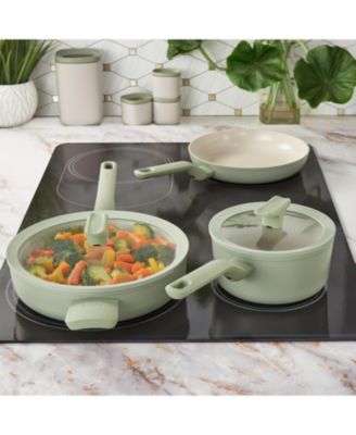Leo Balance 5pc Nonstick Aluminum Cookware Set, Glass Lids