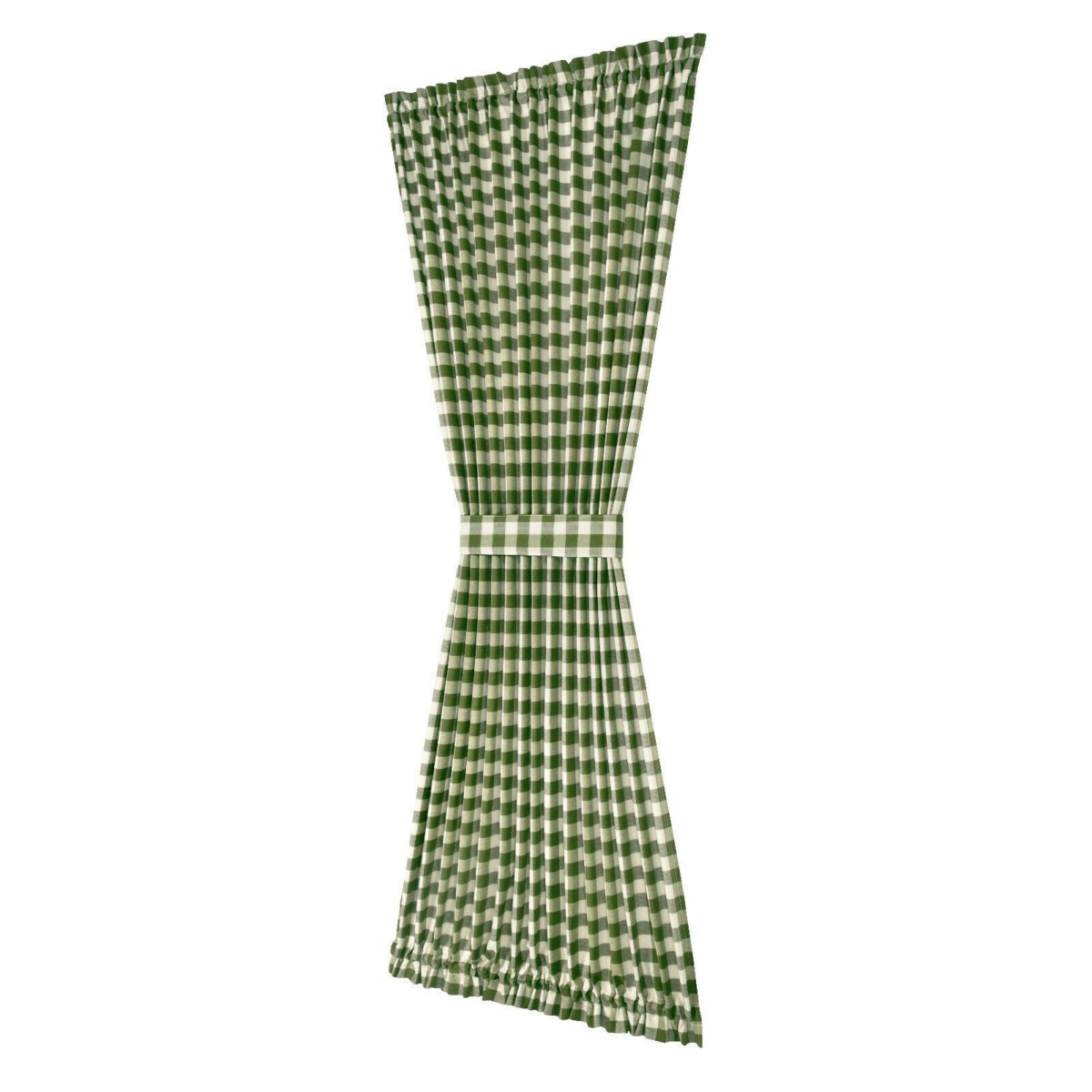 Kate Aurora Plaid Country Farmhouse French Door Curtain Panel With Matching Tieback