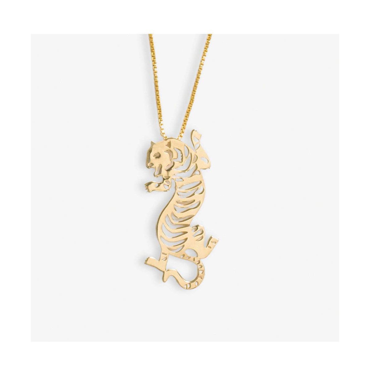 Ink + Alloy Bianca Tiger Statement Necklace Brass - Gold
