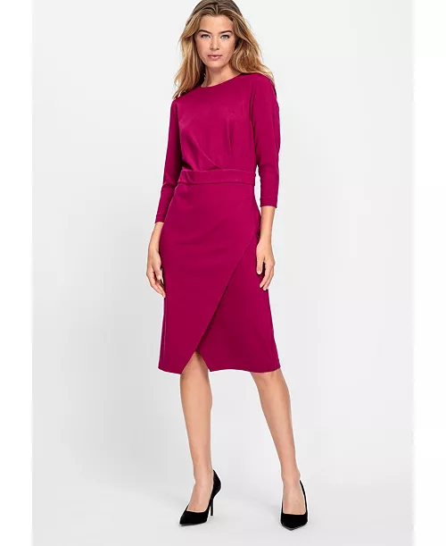 women's jersey knit faux wrap dress