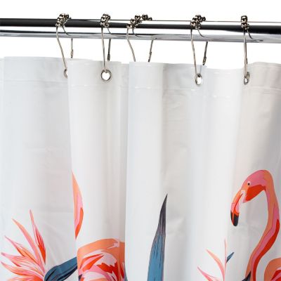Tropical Flamingoes Peva Vinyl Eco Friendly Shower Curtain - Standard Size