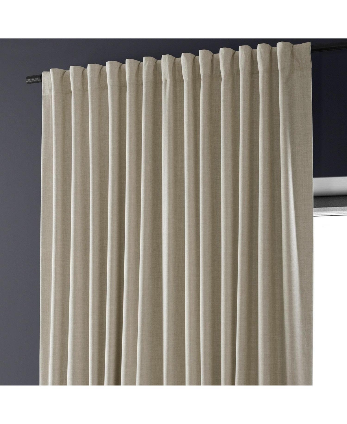 Shop Half Price Drapes Light Beige Extra Wide Performance Linen Hotel Blackout Curtain In Beige,tan