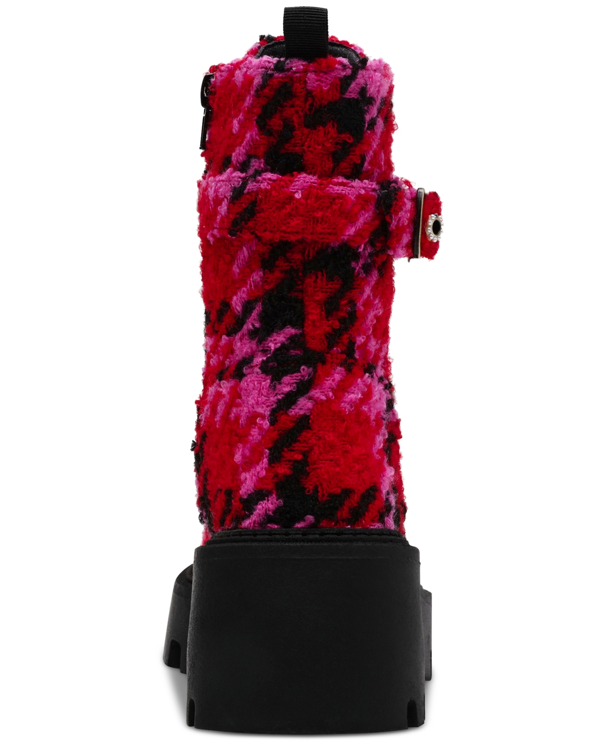 Betsey Johnson Women's Heathr Embellished Lug Sole Combat Booties