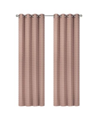 2 Pack Amari Contemporary Lattice Light Filtering Grommet Top Window Curtain Panels - Terracotta