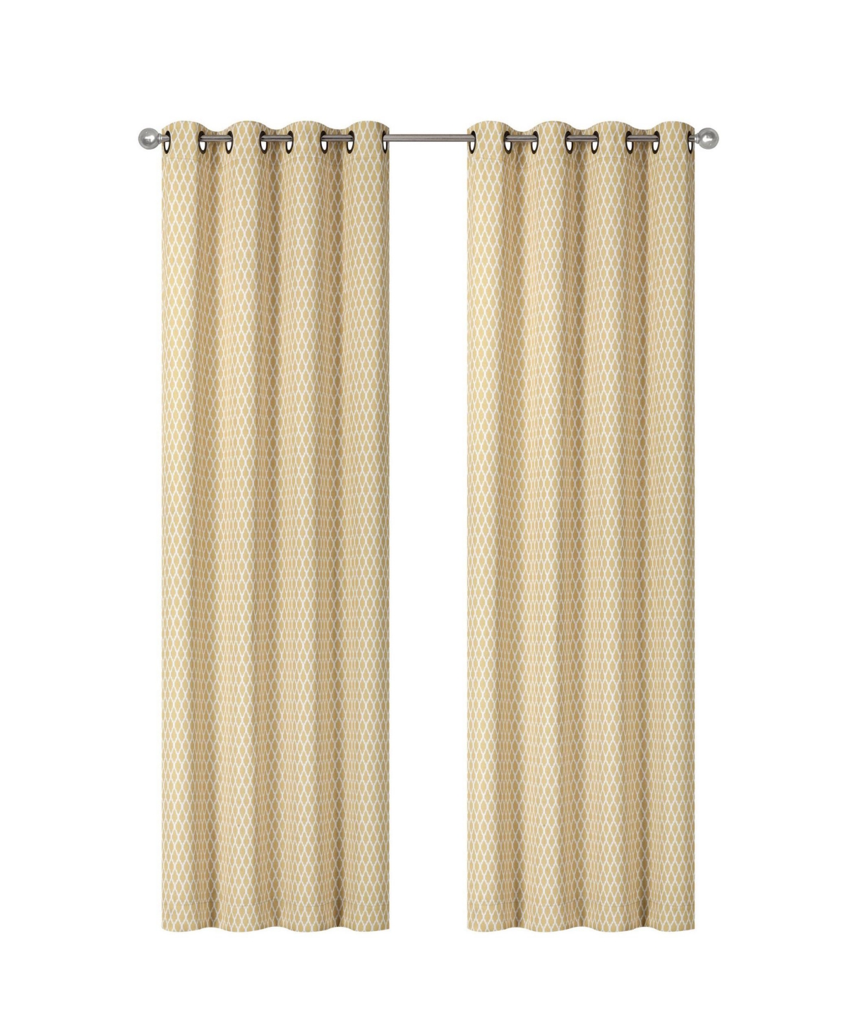 Kate Aurora 2 Pack Amari Contemporary Lattice Light Filtering Grommet Top Window Curtain Panels - Terracotta