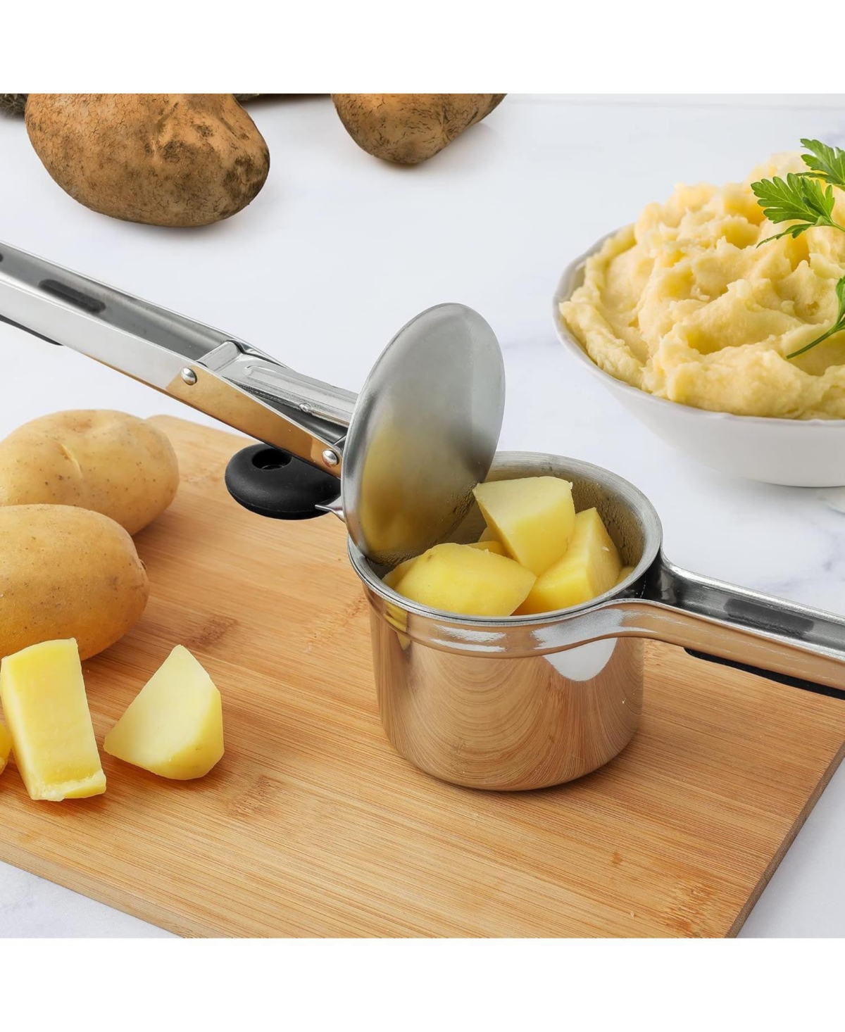 Zulay Kitchen Heavy Duty Stainless Steel Potato Ricer with Non Slip Handle