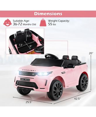 12V Kids Ride On Car Licensed Land Rover Electric Vehicle w/ Remote Control Pink