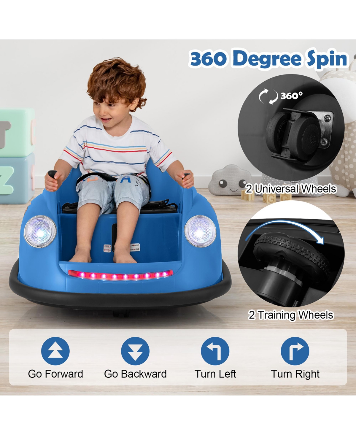 Gymax 12V Electric Kids Ride on Bumper Car Battery Powered Bumping w/ Remote Control Pink