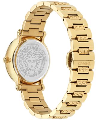 Women's Swiss Greca Sphere Gold Ion Plated Bracelet Watch 35mm