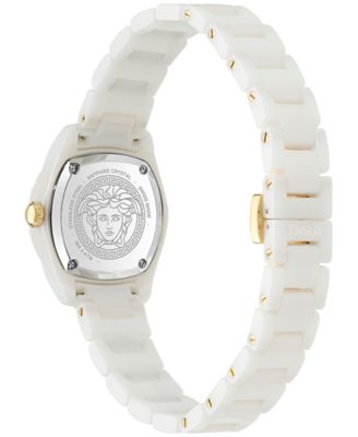 Women's Swiss DV One Mini White Ceramic Bracelet Watch 28mm