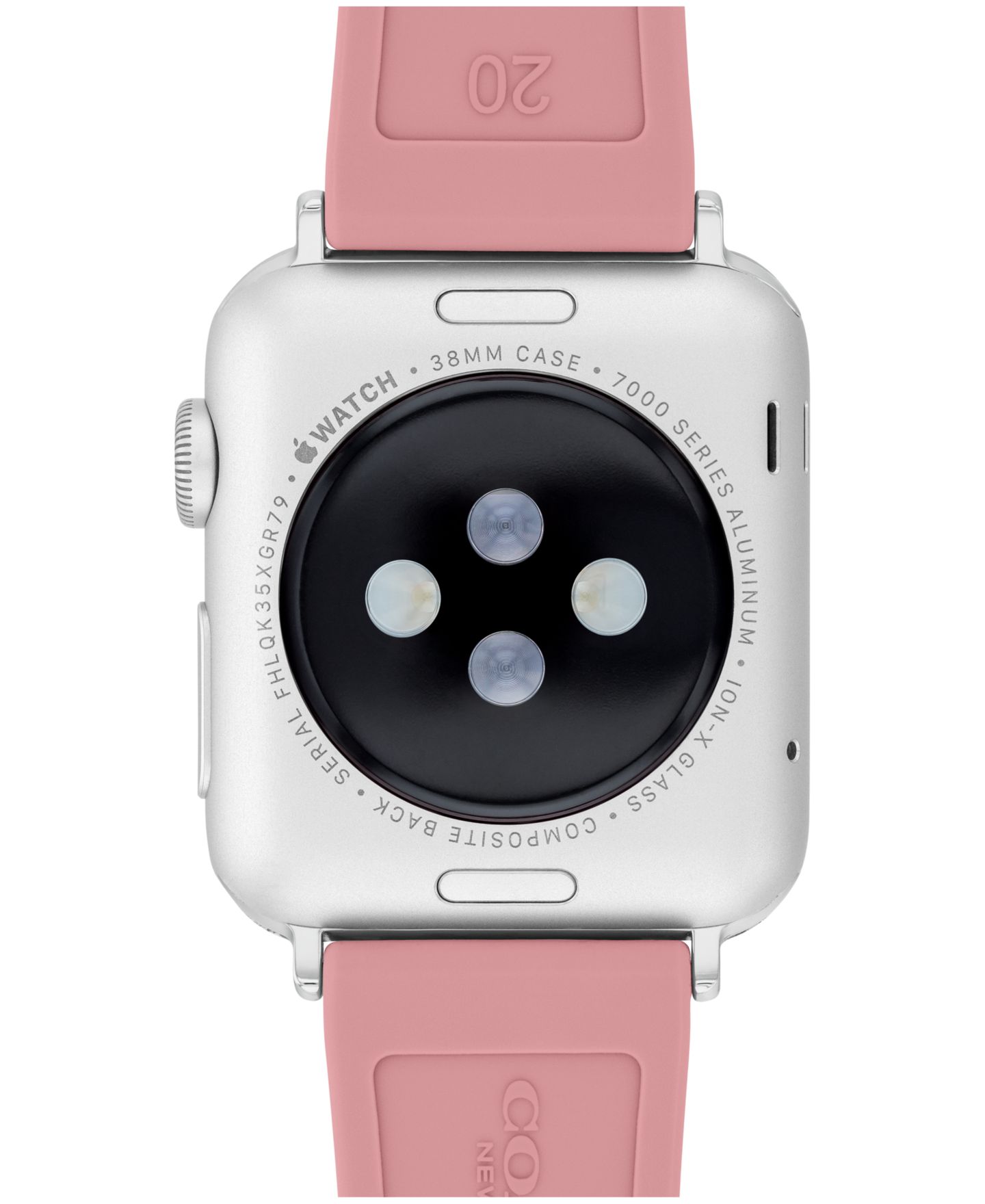 Женский ремешок для часов COACH True Pink Silicone Apple Watch Strap 38mm, 40mm, 41mm — фото 3