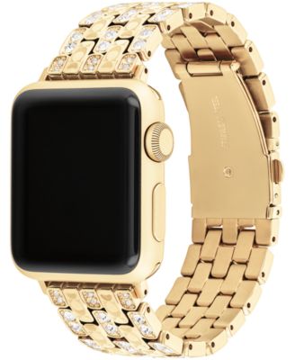 Women's Gold-Tone Stainless Steel with Crystals Apple Watch Strap 38mm, 40mm, 41mm