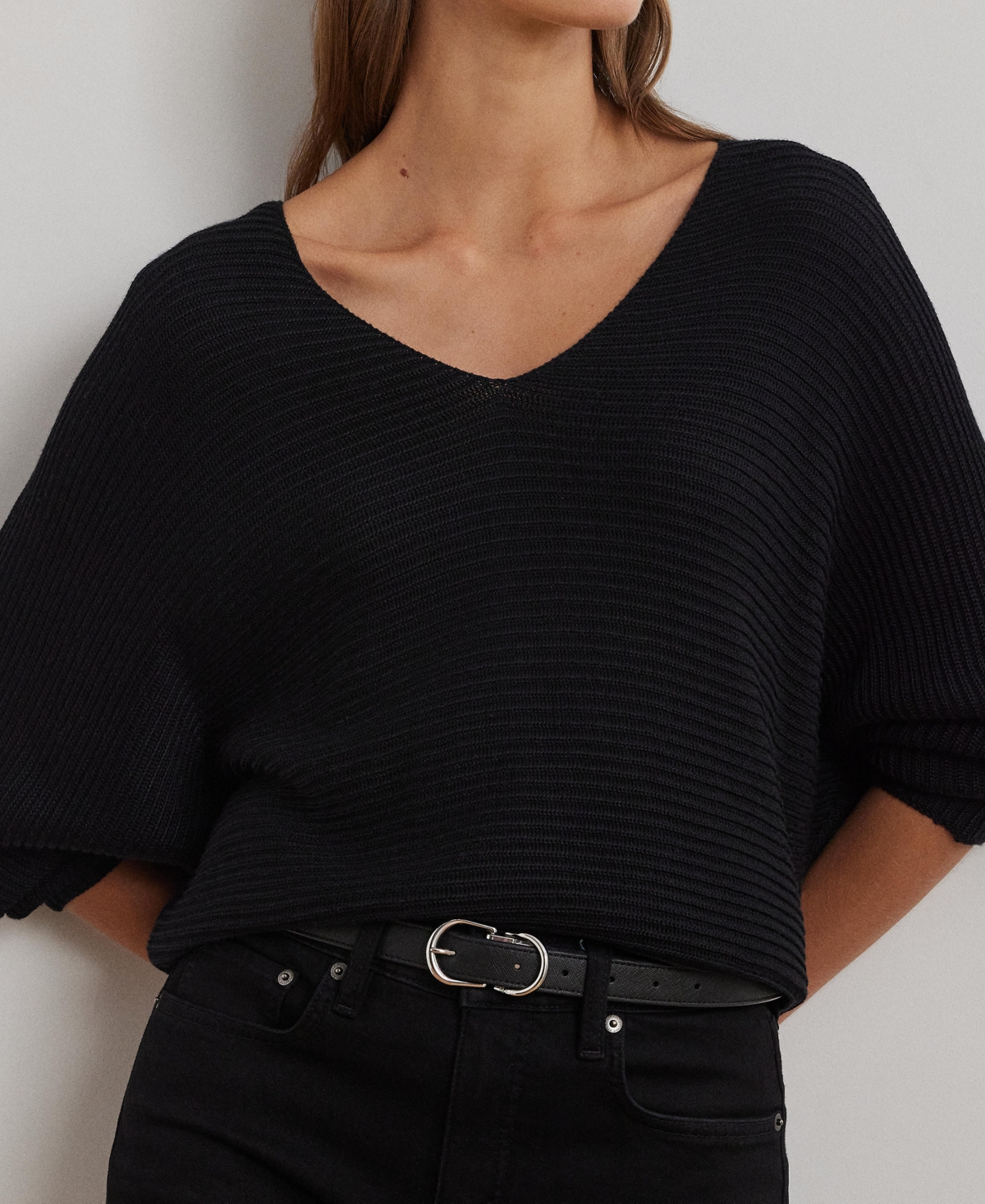 Lauren Ralph Lauren Women's Rib-Knit Dolman-Sleeve Sweater, Regular & Petite