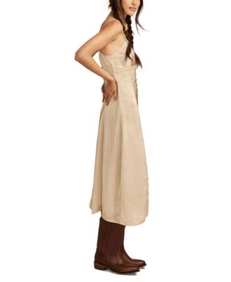 Lucky Brand Women's Pintuck Lace Button-Front Slip Dress - Macy's