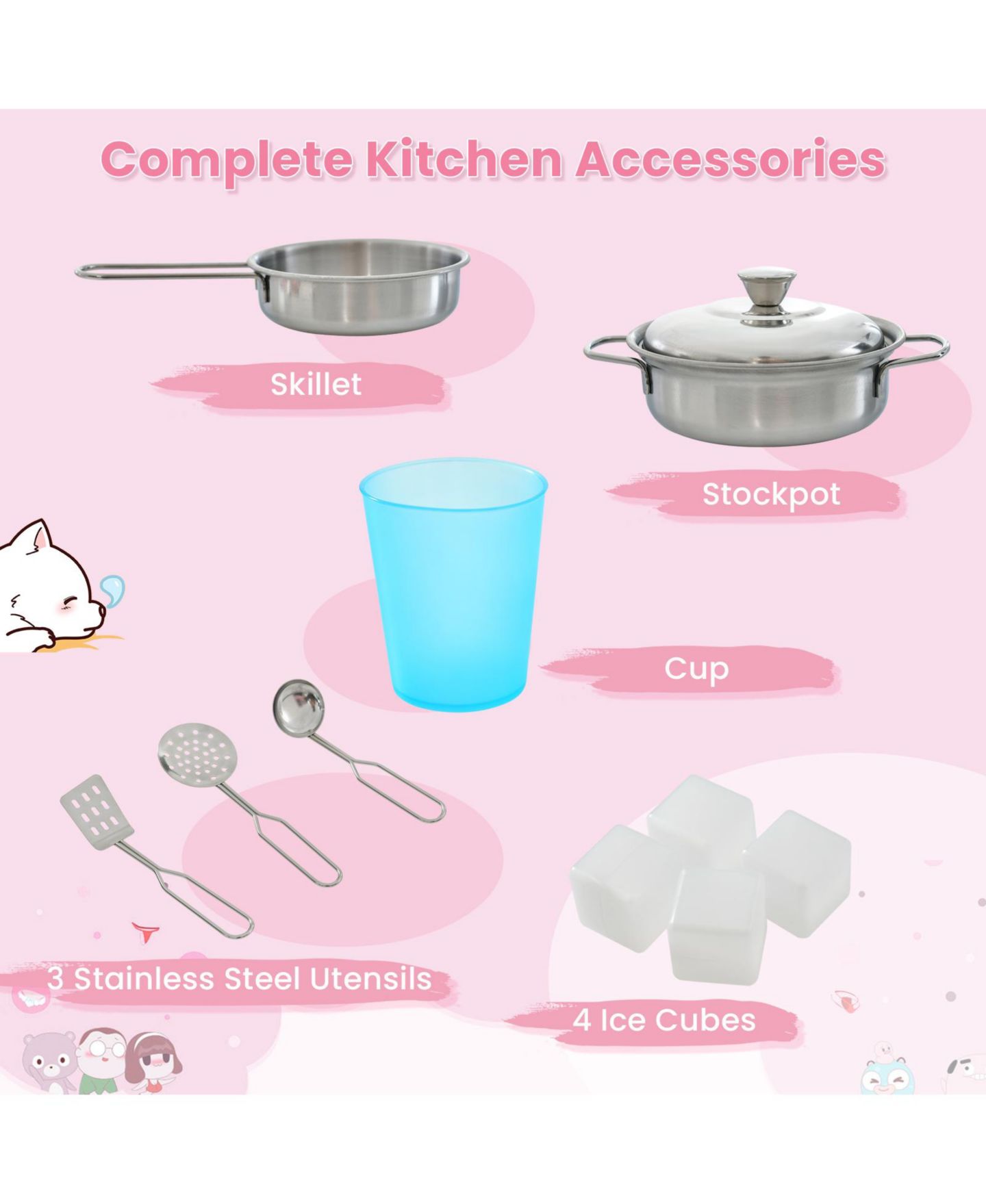 Детский игровой набор SUGIFT Toddler Kitchen Interactive Blackboard Playset, Ages 3-6 — фото 6