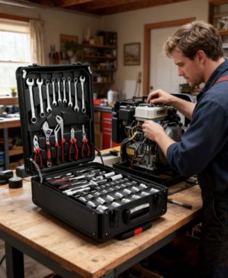 399-Piece Rolling Tool Set, Home Repair Tools with 4 Drawers, Wheels, and Aluminum Case