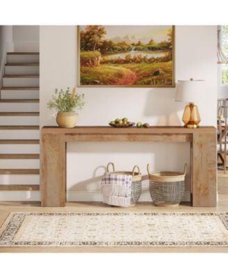 70.9-Inch Extra Long Console Table, Farmhouse Wood Sofa Table Behind Couch, Narrow Entryway Accent Table