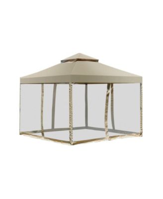 Outdoor 2-Tier 10 Feet x 10 Feet Screw-free Structure Shelter Gazebo Canopy