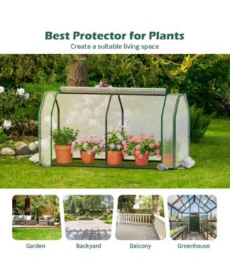 47.5 x 21.5 x 24 Inch Mini Greenhouse with Roll-up Zipper Door