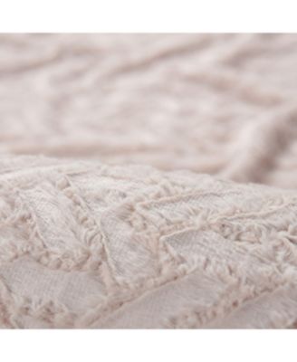 Premium Soft Cloud Faux Fur Duvet Cover Bedding Set Queen Size - 3 Piece Combo Set - Textured Embossed Fuzzy Soft Velvet Mink Bedcover - Zipper Closure Machine Washable - Classy Pink