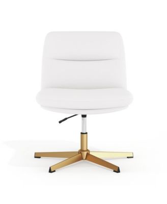 Biel Mid-Back Swivel Office Chair, Height-Adjustable Armless Design with Padded Upholstered Wide Seat and Strong Frame