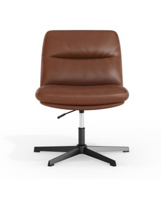 Biel Mid-Back Swivel Office Chair, Height-Adjustable Armless Design with Padded Upholstered Wide Seat and Strong Frame