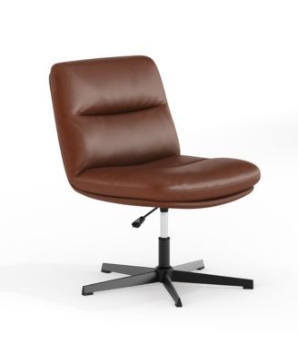 Biel Mid-Back Swivel Office Chair, Height-Adjustable Armless Design with Padded Upholstered Wide Seat and Strong Frame