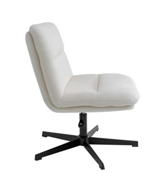 Biel Mid-Back Swivel Office Chair, Height-Adjustable Armless Design with Padded Upholstered Wide Seat and Strong Frame