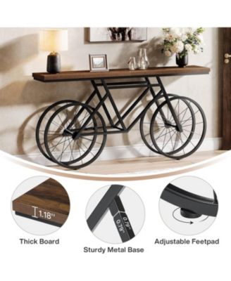 70.9-Inch Extra Long Console Table, Narrow Sofa Table, Modern Industrial Entryway Table Behind Couch Table, Rustic Brown