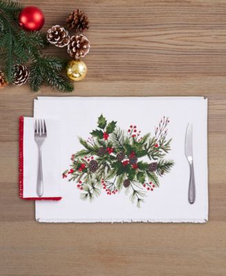 Pine Ivy Polyester 8 Piece Placemats/Napkins Set