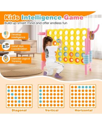Jumbo 4-to-Score 4 in A Row Giant Game Set with Carry Bag Stickers for Kids Adults