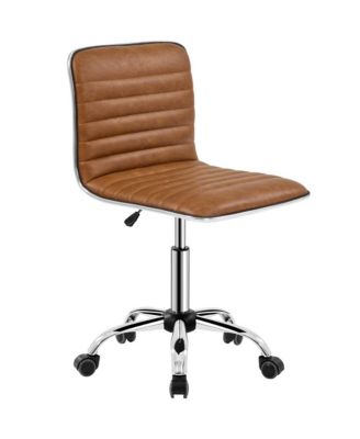 PU Leather Low Back Swivel Armless Office Chair