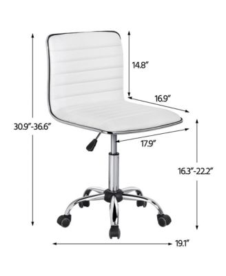 PU Leather Low Back Swivel Armless Office Chair
