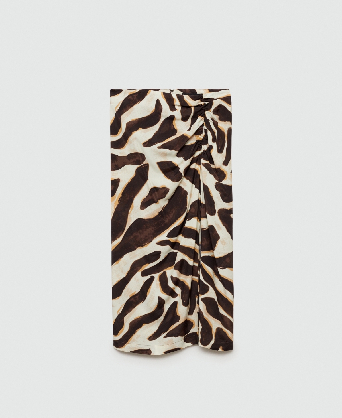 Mango Women's Animal-Print Draped Skirt