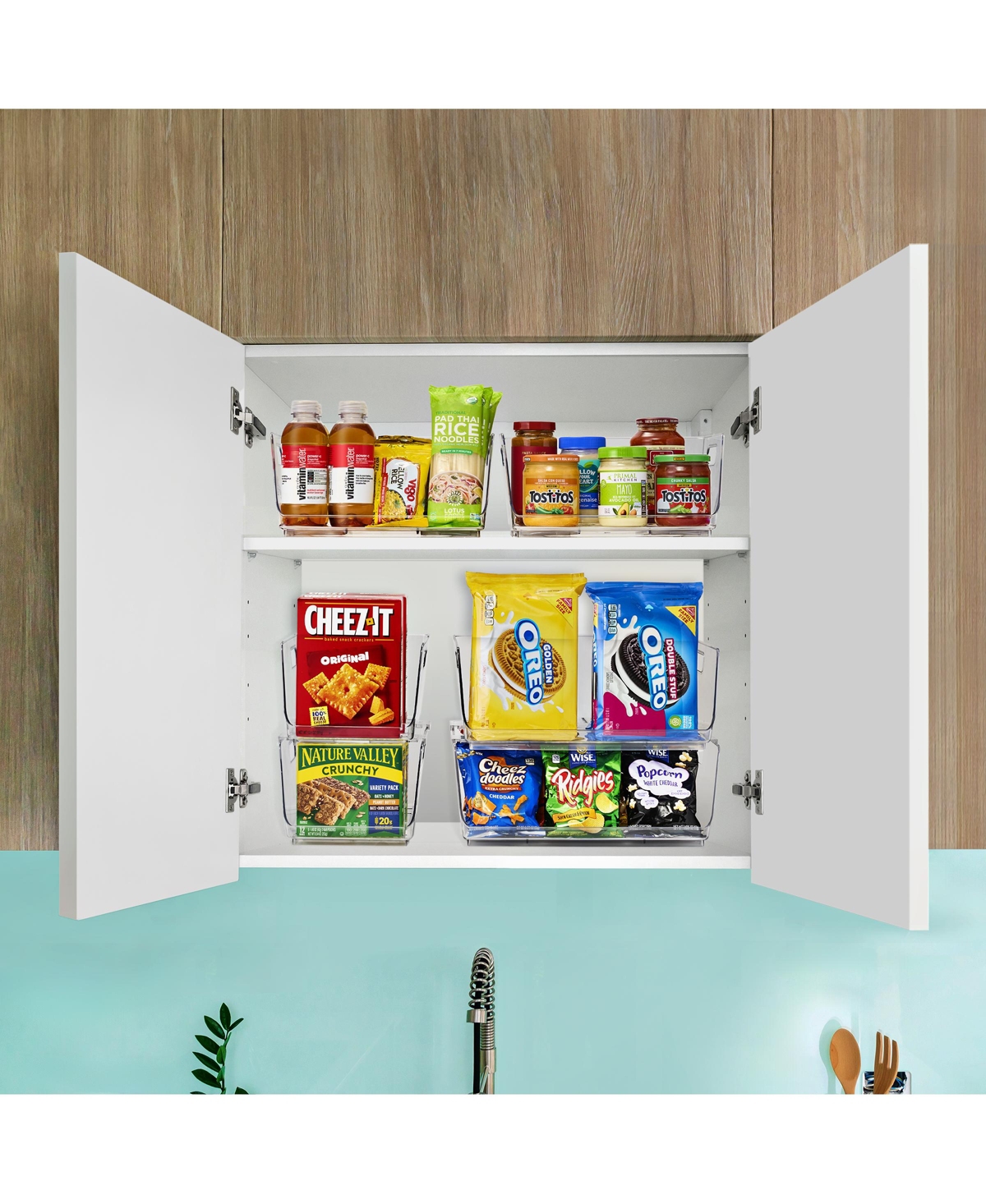 Sorbus Stackable Storage Bins Open Front -Stackable Storage Bins - Pantry Bins for Storage and Organization - Acrylic Stackable Bins for Kitche