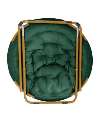 1 Count With Cozy Faux Fur Cushion And Metal Frame For Dorms, Bedrooms, Apartments And More - Ersa Oversize Folding Saucer Chair