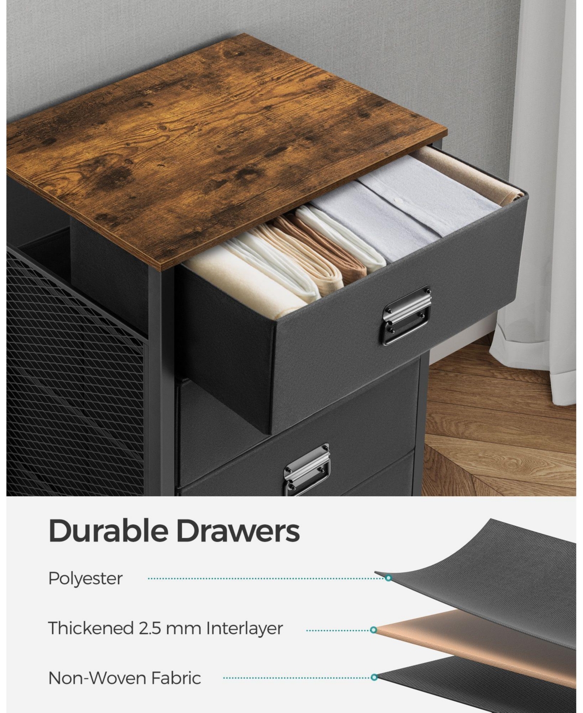 Slickblue Bedroom Dresser Versatile Storage Organizer for a Neat and Stylish Space With 5 Drawers