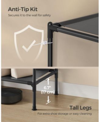 74.8” High Clothes Rack with Hanging Rails in Black