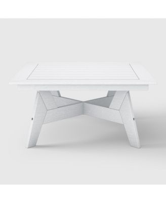 Modern Low Outdoor Patio Square HDPE 37" Coffee Table