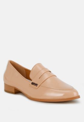 London Rag Womens Winged Patent Pleather Penny Loafers