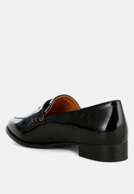London Rag Womens Winged Patent Pleather Penny Loafers